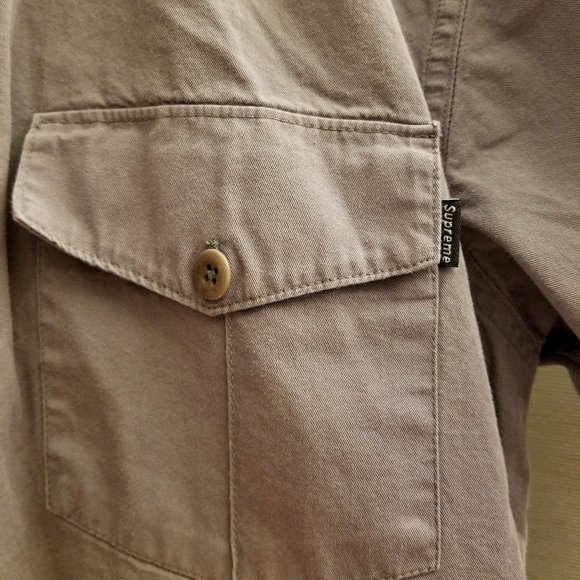 Supreme Grey Short Sleeve Work Shirt - Picture 3 of 3